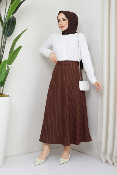 Puf Scuba CİZGİLİ  Etek Puf Scuba CİZGİLİ  Etek