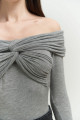 Mai Collection Vanni Çapraz Detay Gri Uzun Kollu Bluz Mai Collection Vanni Çapraz Detay Gri Uzun Kollu Bluz