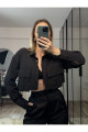 Milly Çift Cepli Crop Siyah Gömlek Milly Çift Cepli Crop Siyah Gömlek