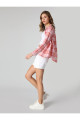 Regular Fit Kareli Pembe Kadın Uzun Kol Gömlek Cl1061880 Regular Fit Kareli Pembe Kadın Uzun Kol Gömlek Cl1061880