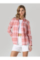 Regular Fit Kareli Pembe Kadın Uzun Kol Gömlek Cl1061880 Regular Fit Kareli Pembe Kadın Uzun Kol Gömlek Cl1061880
