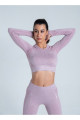 Kadın Uzun Kollu Dikişsiz Spor Tişört - Energy Serisi Crop Top Lila Kadın Uzun Kollu Dikişsiz Spor Tişört - Energy Serisi Crop Top Lila