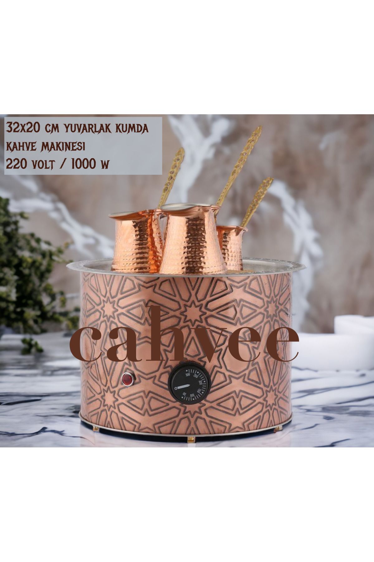Kumda Kahve Makinesi Yuvarlak 32x20 Cm Bakır Elektrikli Özel Yapım Kumda Kahve Makinesi Yuvarlak 32x20 Cm Bakır Elektrikli Özel Yapım