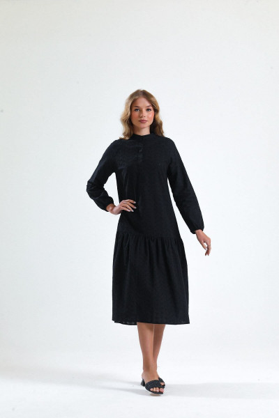 Kadın Women Dress Uzun Kollu Siyah Maxi Elbise - Angel Kadın Women Dress Uzun Kollu Siyah Maxi Elbise - Angel