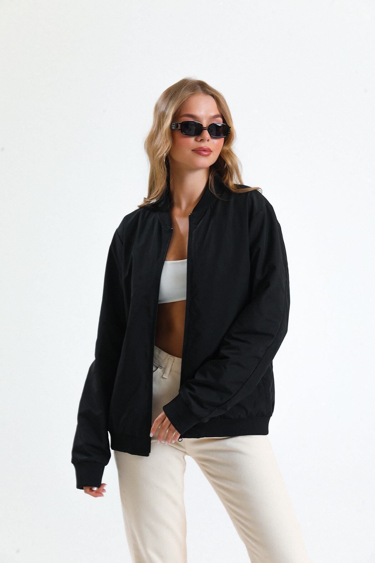 Unisex Renkli Kurukafa Baskılı Astarlı Bomber Ceket Unisex Renkli Kurukafa Baskılı Astarlı Bomber Ceket