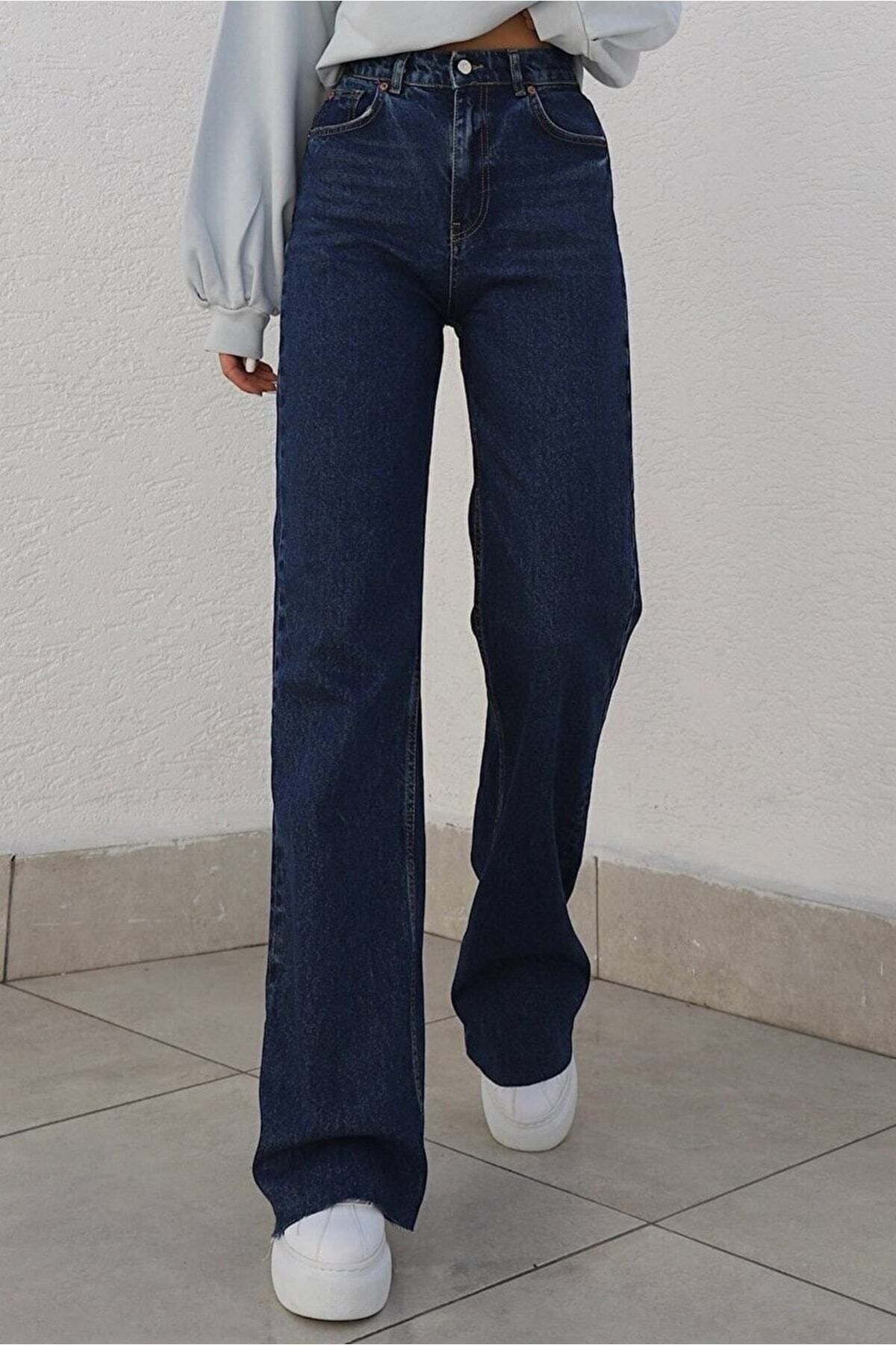 Valerie Likralı Yüksek Bel Wide Leg Yüksek Kalite Palazzo Jean Valerie Likralı Yüksek Bel Wide Leg Yüksek Kalite Palazzo Jean