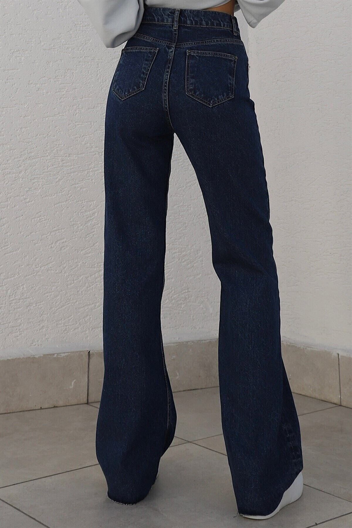 Valerie Likralı Yüksek Bel Wide Leg Yüksek Kalite Palazzo Jean Valerie Likralı Yüksek Bel Wide Leg Yüksek Kalite Palazzo Jean