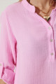 Kadın Pembe Hakim Yaka Premium Müslin Gömlek Bluz RG00028 Kadın Pembe Hakim Yaka Premium Müslin Gömlek Bluz RG00028