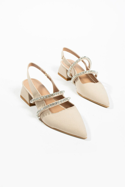 kadın taşlı şık babet-topuklu ayakkabı-LİNDA kadın taşlı şık babet-topuklu ayakkabı-LİNDA