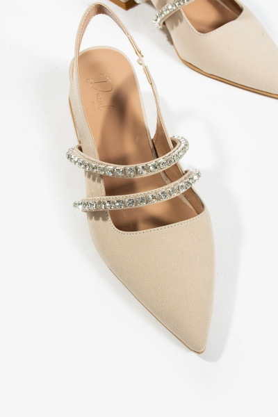 kadın taşlı şık babet-topuklu ayakkabı-LİNDA kadın taşlı şık babet-topuklu ayakkabı-LİNDA