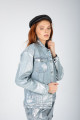 Varak baskılı denim ceket Varak baskılı denim ceket