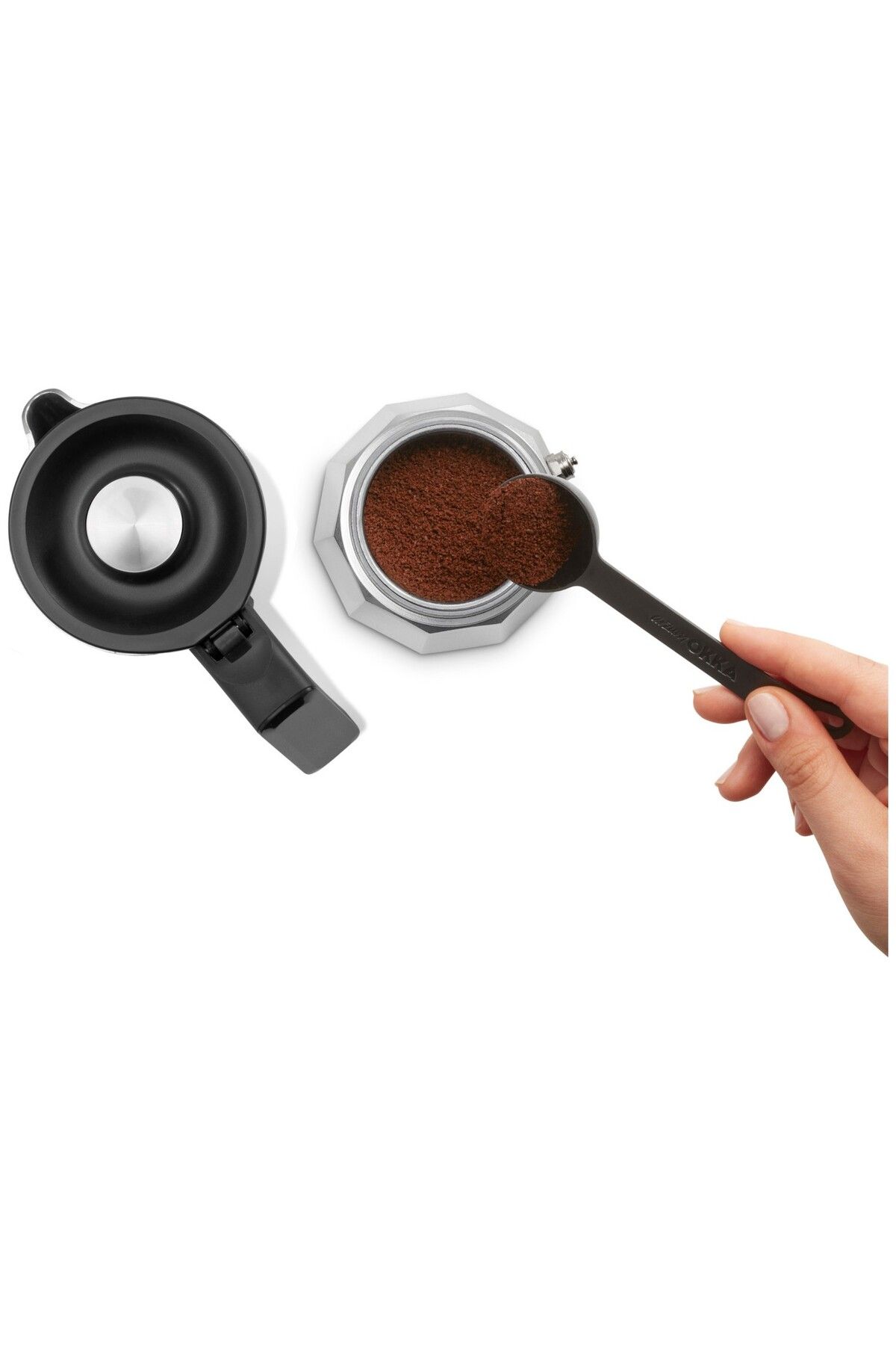 Okka Rich Moka Pot Karıştırıcılı Metal Italyan ve Türk Kahve Makinesi - Krom Okka Rich Moka Pot Karıştırıcılı Metal Italyan ve Türk Kahve Makinesi - Krom