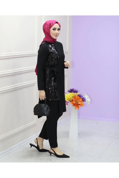 Simli Kuşaklı Şık Takım Simli Kuşaklı Şık Takım