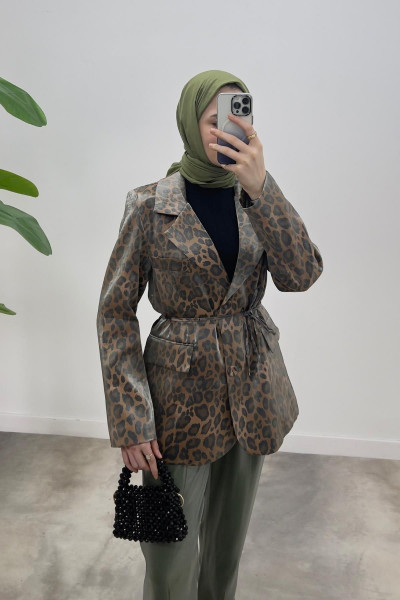 LEOPAR DESENLİ CEKETLİ TAKIM 6166 YEŞİL LEOPAR DESENLİ CEKETLİ TAKIM 6166 YEŞİL