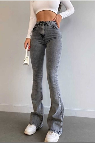 Zynpumem Füme İspanyol Paça Likralı Esnek Yüksek Bel Pantolon Jean (Exstra Rahat) Zynpumem Füme İspanyol Paça Likralı Esnek Yüksek Bel Pantolon Jean (Exstra Rahat)