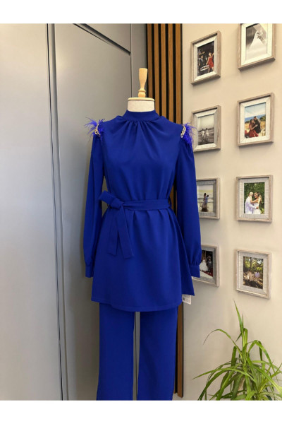 Tesettür Sırt Fermuarlı 2'li Krep Kumaş Takım Tesettür Sırt Fermuarlı 2'li Krep Kumaş Takım