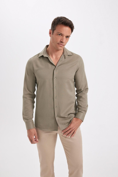 Modern Fit Polo Yaka Poplin Uzun Kollu Gömlek R4340AZNS Modern Fit Polo Yaka Poplin Uzun Kollu Gömlek R4340AZNS