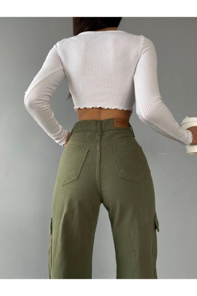 Mood Wide Leg Haki Kargo Cep Palazzo Kot Pantolon Jean1 Mood Wide Leg Haki Kargo Cep Palazzo Kot Pantolon Jean1