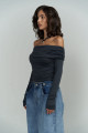 Mai Collection Alonzo Carmen Yaka Uzun Kollu Antrasit Bluz Mai Collection Alonzo Carmen Yaka Uzun Kollu Antrasit Bluz