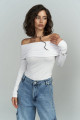 Mai Collection Alonzo Carmen Yaka Uzun Kollu Beyaz Bluz Mai Collection Alonzo Carmen Yaka Uzun Kollu Beyaz Bluz