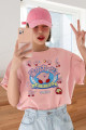 Kirby Anime Korean Somon Oversize Salas Boyfriend Kadın T-shirt Kirby Anime Korean Somon Oversize Salas Boyfriend Kadın T-shirt