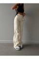 Krem Yüksek Bel Boyfriend Wide Leg Salaş Bol Paça Pantolon Krem Yüksek Bel Boyfriend Wide Leg Salaş Bol Paça Pantolon