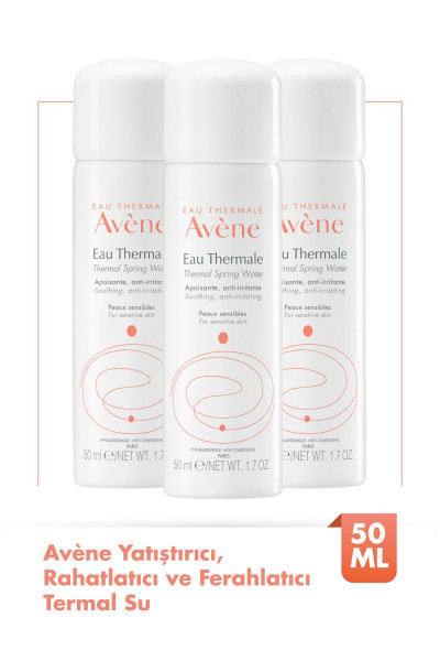 Avène Tüm Cilt Tipleri İçin Yatıştırıcı, Rahatlatıcı ve Ferahlatıcı Küçük Boy Termal Su 50 ml x3 Avène Tüm Cilt Tipleri İçin Yatıştırıcı, Rahatlatıcı ve Ferahlatıcı Küçük Boy Termal Su 50 ml x3