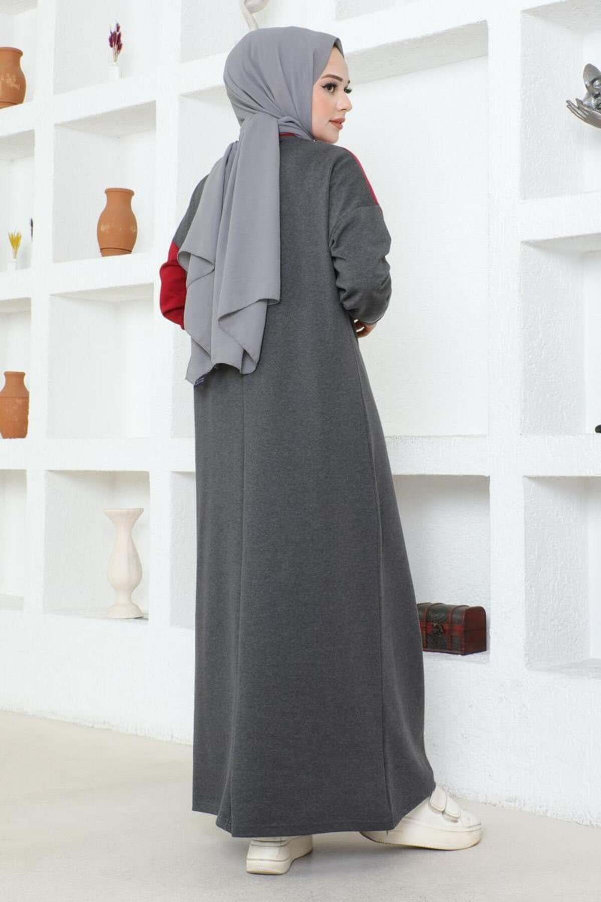 Şerit Detaylı Spor Elbise ANTRASİT Şerit Detaylı Spor Elbise ANTRASİT