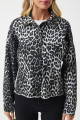 Kadın Siyah Ekru Leopar Desenli Denim Ceket VC00007 Kadın Siyah Ekru Leopar Desenli Denim Ceket VC00007