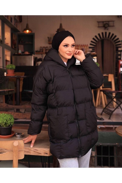 Kadın Siyah Şişme Oversize Mont Kadın Siyah Şişme Oversize Mont