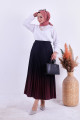 Piliseli Kloş Kalıp Yazlık Bordo Renk Geçişli Etek ( Boy 90 Cm ) Piliseli Kloş Kalıp Yazlık Bordo Renk Geçişli Etek ( Boy 90 Cm )