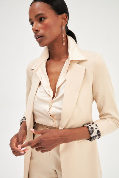 Mono Yaka Klasik Ceket - Bej Mono Yaka Klasik Ceket - Bej