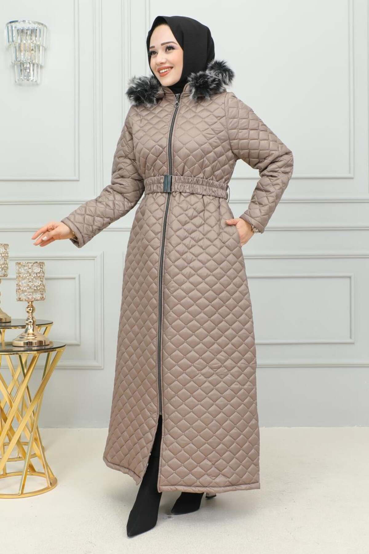 Kemerli Şişme Mont BEJ Kemerli Şişme Mont BEJ