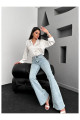 Yakamoz Ispanyol Paça Likralı Kot Pantolon Yüksek Bel Flare Jeans Toparlayıcı Extra Rahat Yakamoz Ispanyol Paça Likralı Kot Pantolon Yüksek Bel Flare Jeans Toparlayıcı Extra Rahat