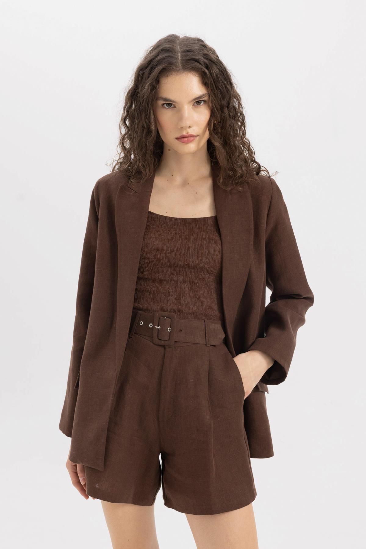 Oversize Fit Keten Blazer Ceket C1437AX24SM Oversize Fit Keten Blazer Ceket C1437AX24SM