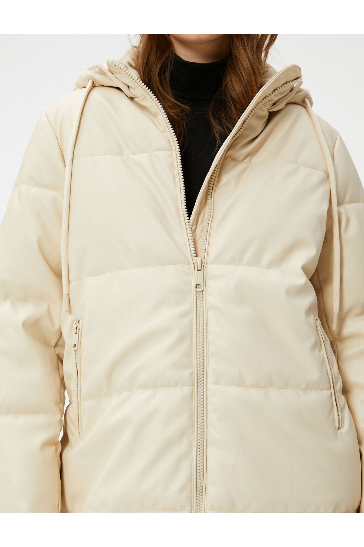 Şişme Mont Kapüşonlu Cepli Midi Boy Şişme Mont Kapüşonlu Cepli Midi Boy