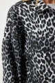 Kadın Siyah Ekru Leopar Desenli Denim Ceket VC00007 Kadın Siyah Ekru Leopar Desenli Denim Ceket VC00007