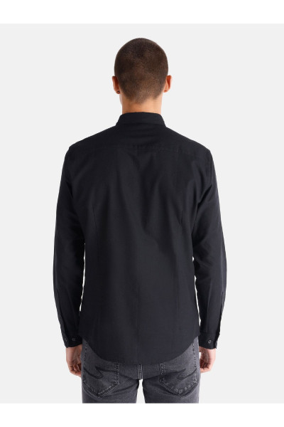Slim Fit Shirt Neck Erkek Siyah Uzun Kol Gömlek Cl1048576 Slim Fit Shirt Neck Erkek Siyah Uzun Kol Gömlek Cl1048576
