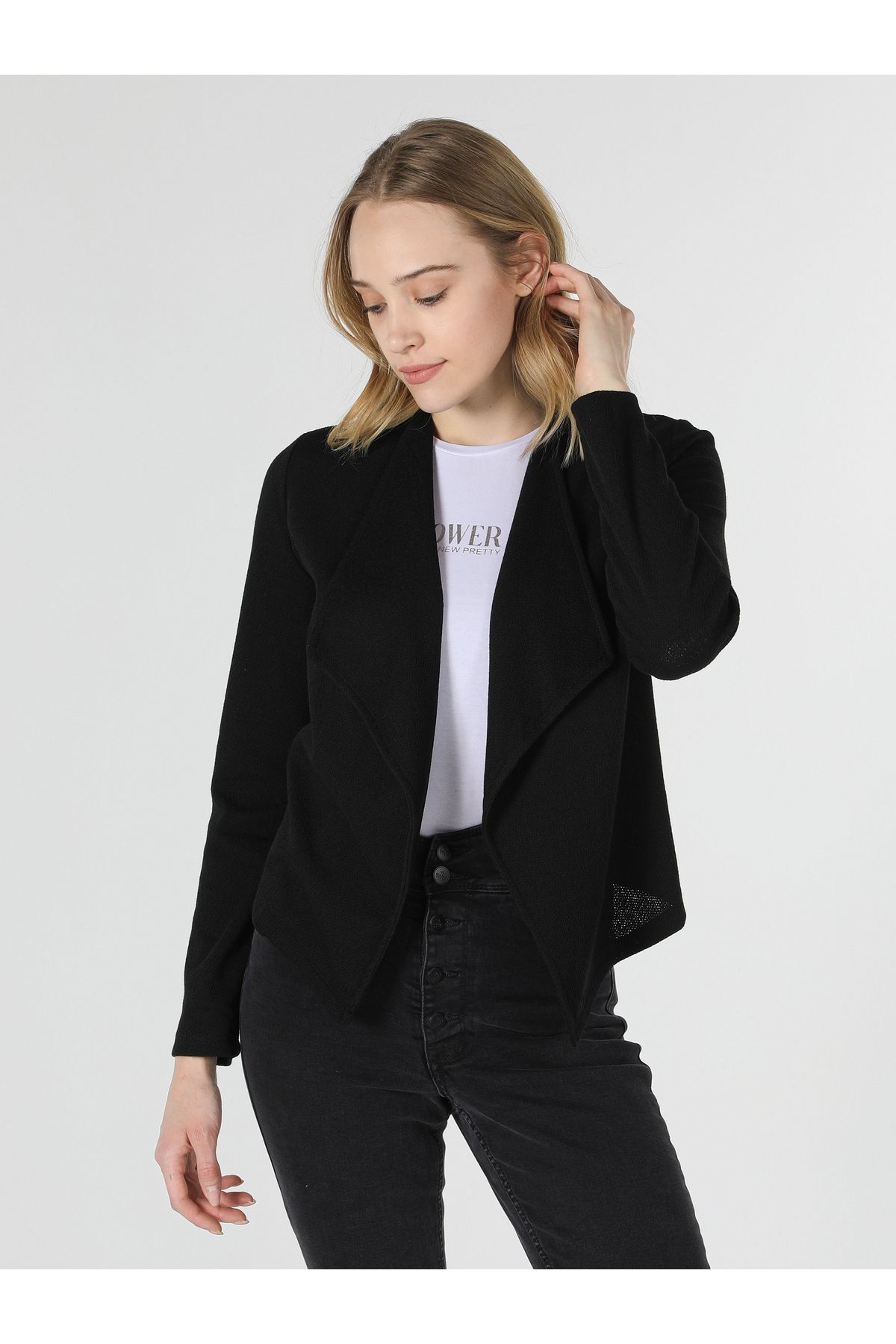 Regular Fit Blazer Siyah Kadın Ceket Cl1058178 Regular Fit Blazer Siyah Kadın Ceket Cl1058178