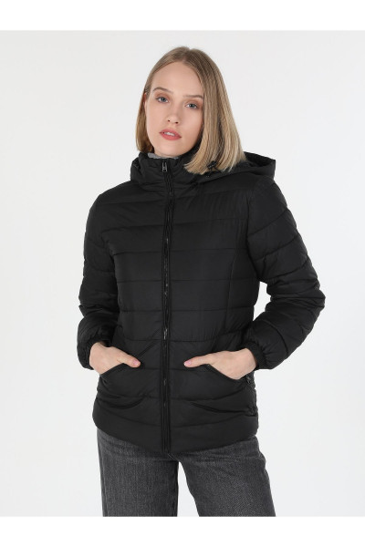 Slim Fit Dar Kesim Şişme Siyah Kadın Mont Cl1060247 Slim Fit Dar Kesim Şişme Siyah Kadın Mont Cl1060247