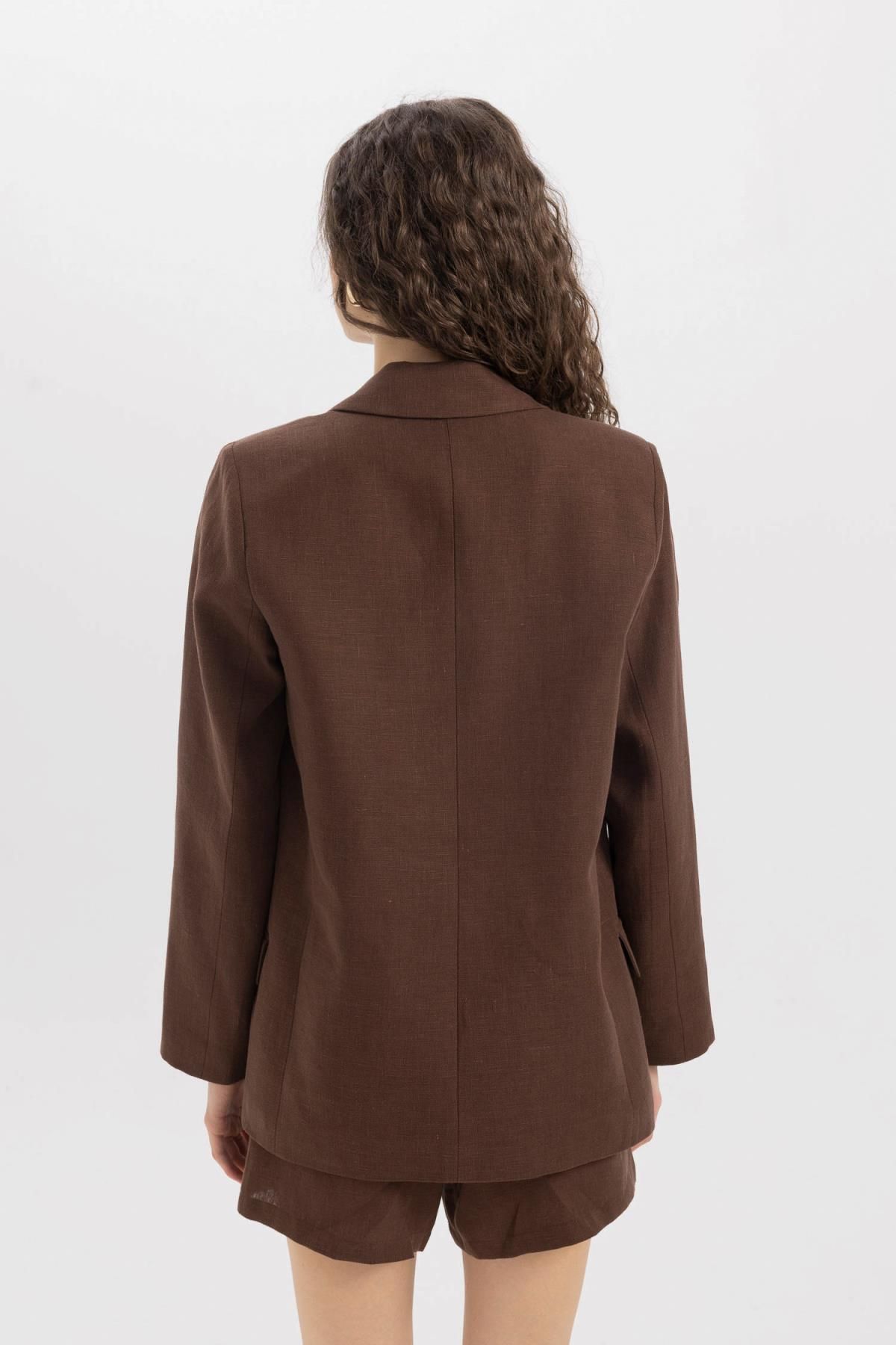 Oversize Fit Keten Blazer Ceket C1437AX24SM Oversize Fit Keten Blazer Ceket C1437AX24SM