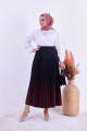 Piliseli Kloş Kalıp Yazlık Bordo Renk Geçişli Etek ( Boy 90 Cm ) Piliseli Kloş Kalıp Yazlık Bordo Renk Geçişli Etek ( Boy 90 Cm )