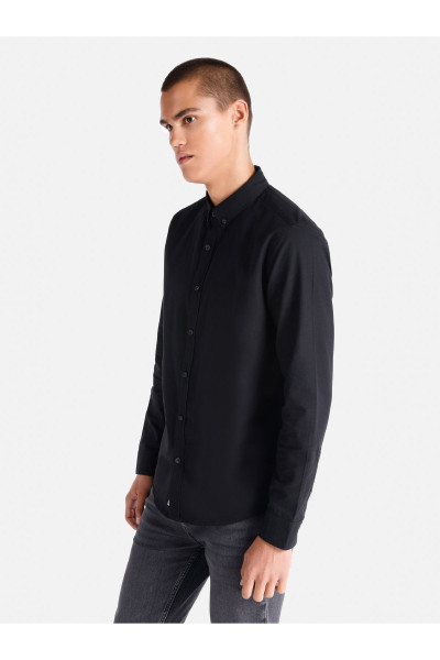 Slim Fit Shirt Neck Erkek Siyah Uzun Kol Gömlek Cl1048576 Slim Fit Shirt Neck Erkek Siyah Uzun Kol Gömlek Cl1048576