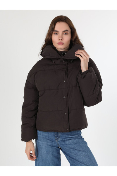 Regular Fit Şişme Kahverengi Kadın Mont Cl1060938 Regular Fit Şişme Kahverengi Kadın Mont Cl1060938