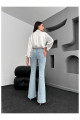 Yakamoz Ispanyol Paça Likralı Kot Pantolon Yüksek Bel Flare Jeans Toparlayıcı Extra Rahat Yakamoz Ispanyol Paça Likralı Kot Pantolon Yüksek Bel Flare Jeans Toparlayıcı Extra Rahat