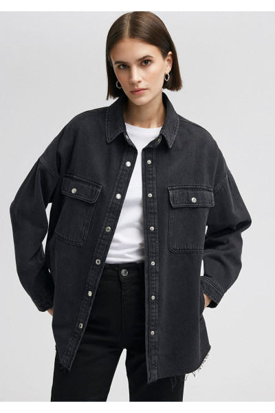 Tamara All Blue Gri Jean Gömlek Boyfriend 122883-35618