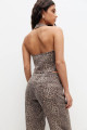 Leopar desenli straight fit pantolon Leopar desenli straight fit pantolon