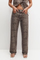 Leopar desenli straight fit pantolon Leopar desenli straight fit pantolon