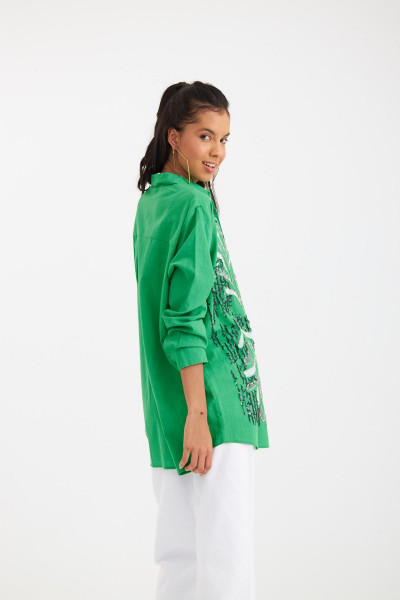 KADIN OVERSIZE PAYET VE NAKIŞLI GÖMLEK