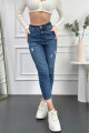 Mavi Yıpratmalı Kadın Likralı Boyfriend Jean Yüksek Bel Esnek Kot Pantolon MABEL-MAVİYPT Mavi Yıpratmalı Kadın Likralı Boyfriend Jean Yüksek Bel Esnek Kot Pantolon MABEL-MAVİYPT